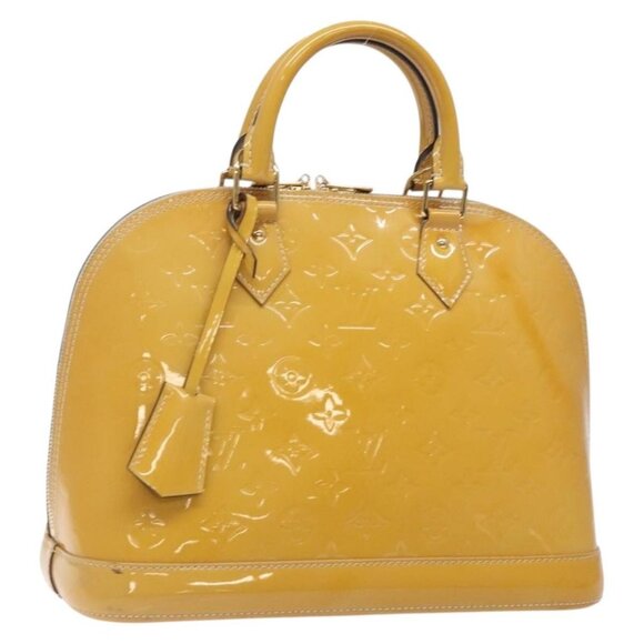 LOUIS VUITTON Monogram Vernis Alma PM Hand Bag Citrin M90101 LV Auth 132762 - Picture 1 of 16
